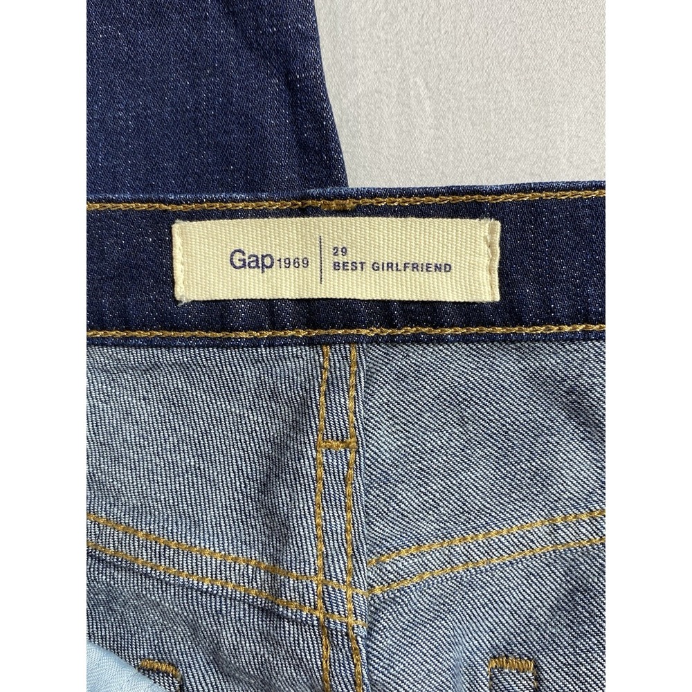 Gap 1969 Women's Dark Wash Blue Denim Skinny Jeans Mid Rise Stretch 5-Pocket - Picture 8 of 10